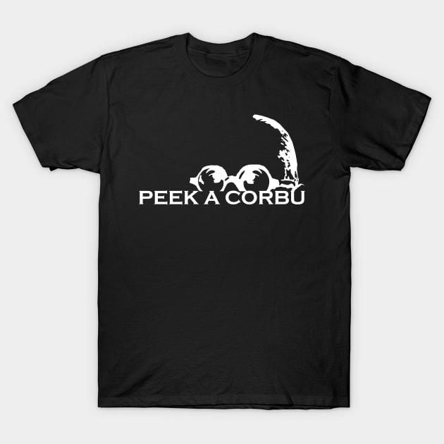 Le Corbusier, Peek-a-Corbu T-Shirt by SLGA Designs